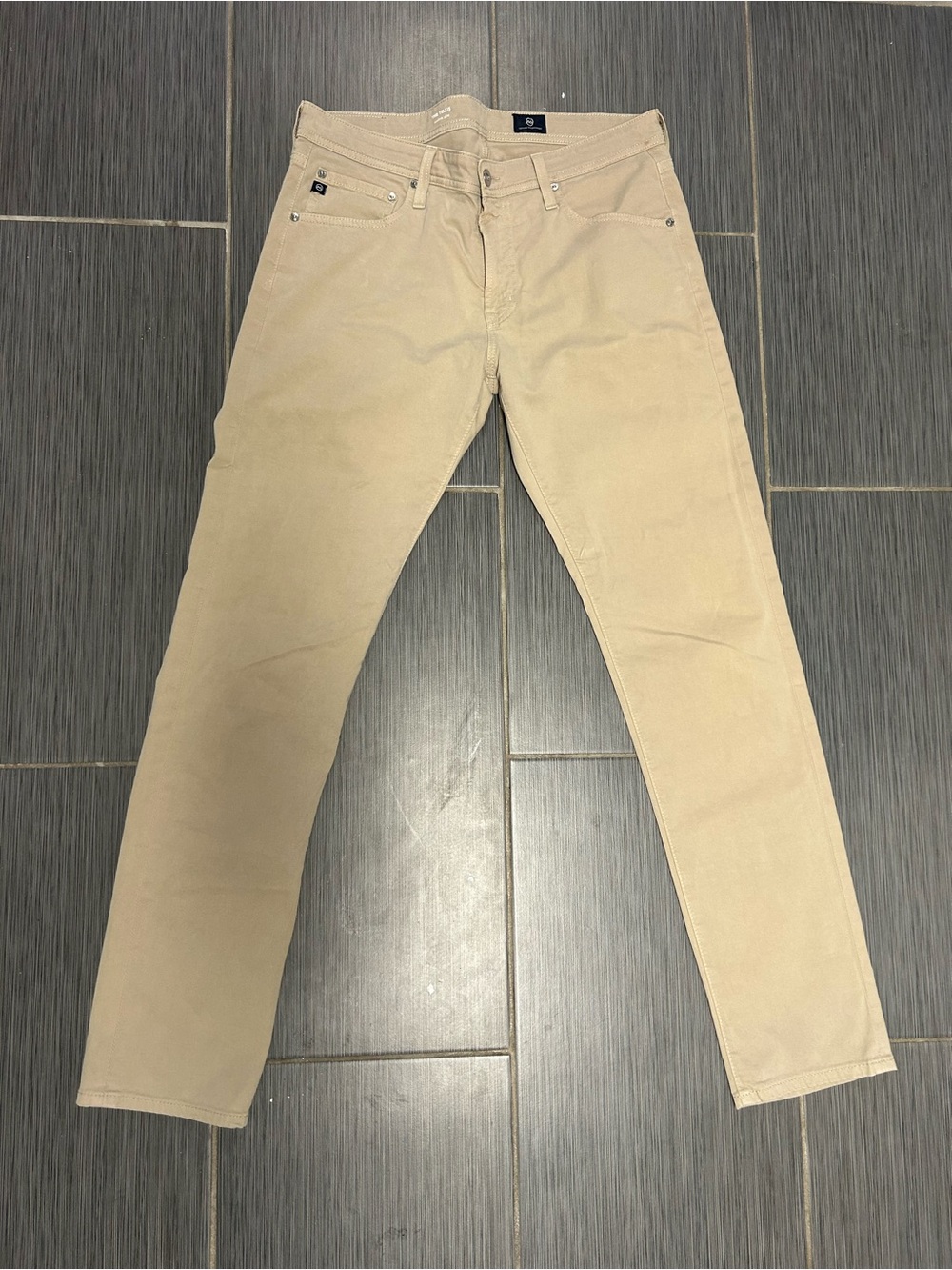 Ag Adriano Goldschmied Khaki Slim Trousers